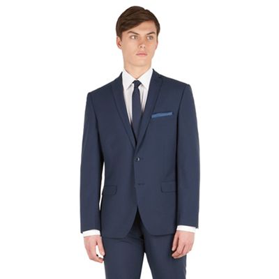Red Herring Blue puppytooth slim fit 2 button front suit jacket